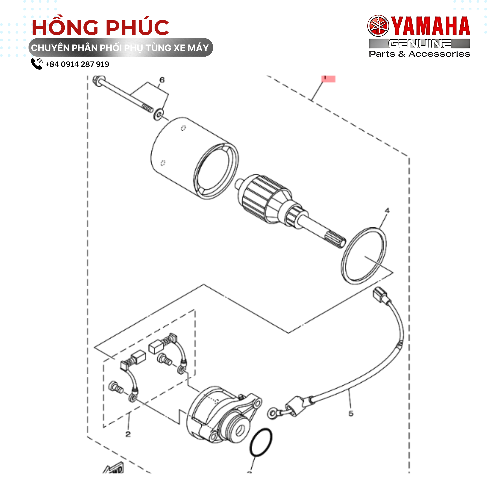 Bộ Khởi Động Điện - Dòng Xe: Jupiter, Sirius - Mã HH: 3S4H18000300 - ảnh thu nhỏ 2