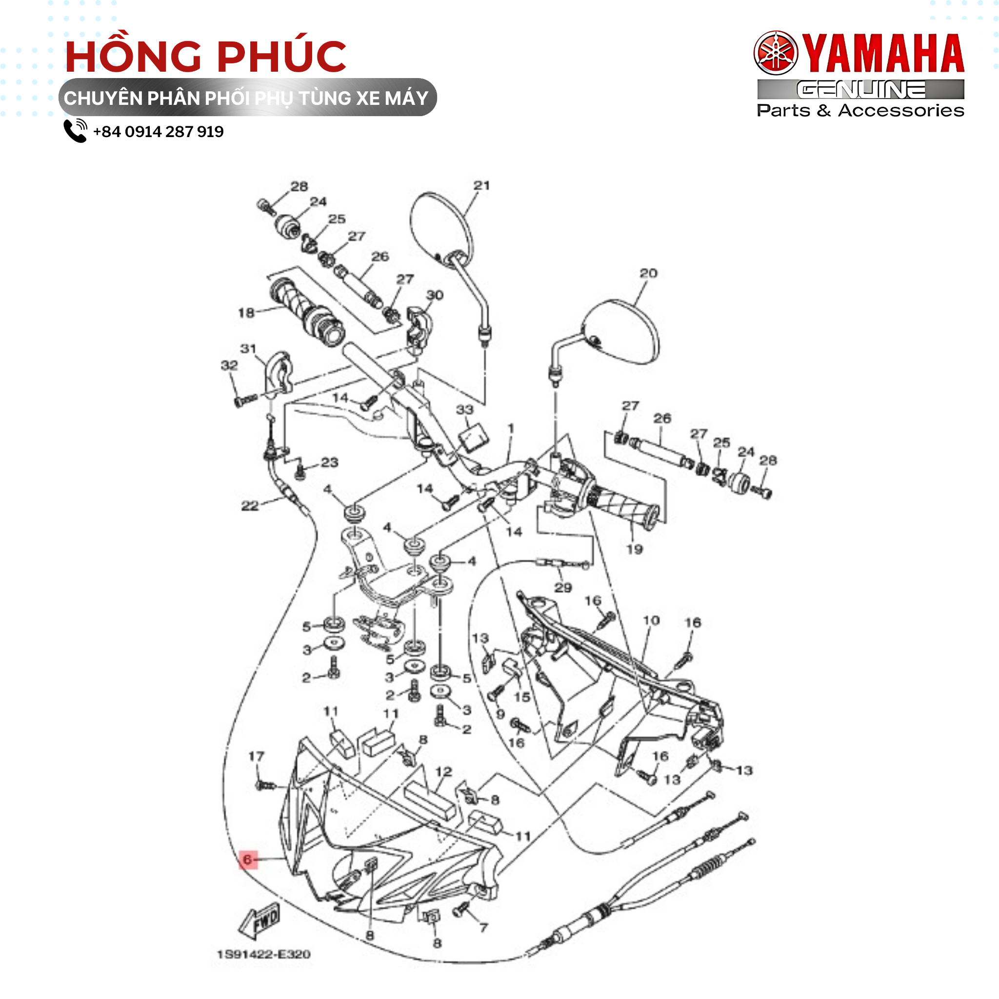 Dây Ga - Dòng Xe: Exciter 135 - Mã HH: 1S9F63010000 - ảnh thu nhỏ 2