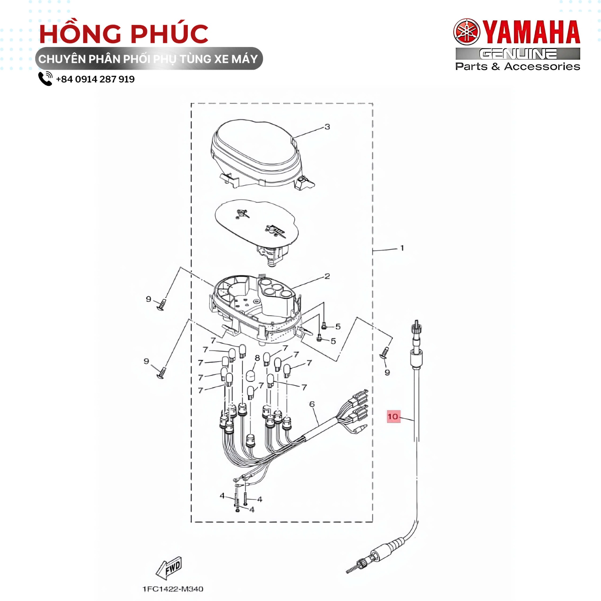 Cụm Dây Công Tơ Mét - Dòng Xe: Sirius Fi, Luvisa Fi - Mã HH: 1FCH35500000 - ảnh thu nhỏ 2