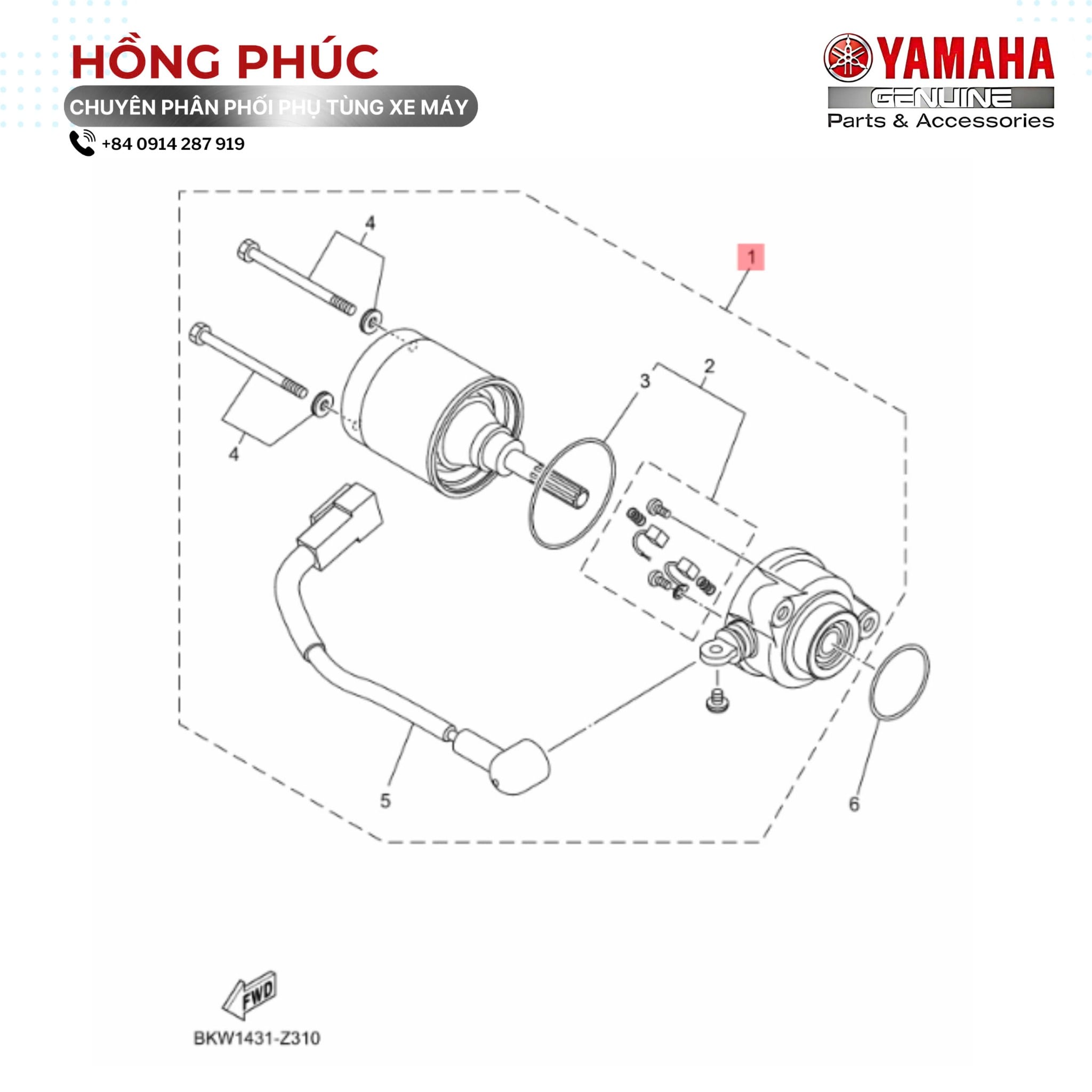 Bộ Khởi Động Điện - Dòng Xe: Jupiter Fin, Sirius Fi, PG-1 - Mã HH: BBKH18001100 - ảnh thu nhỏ 2