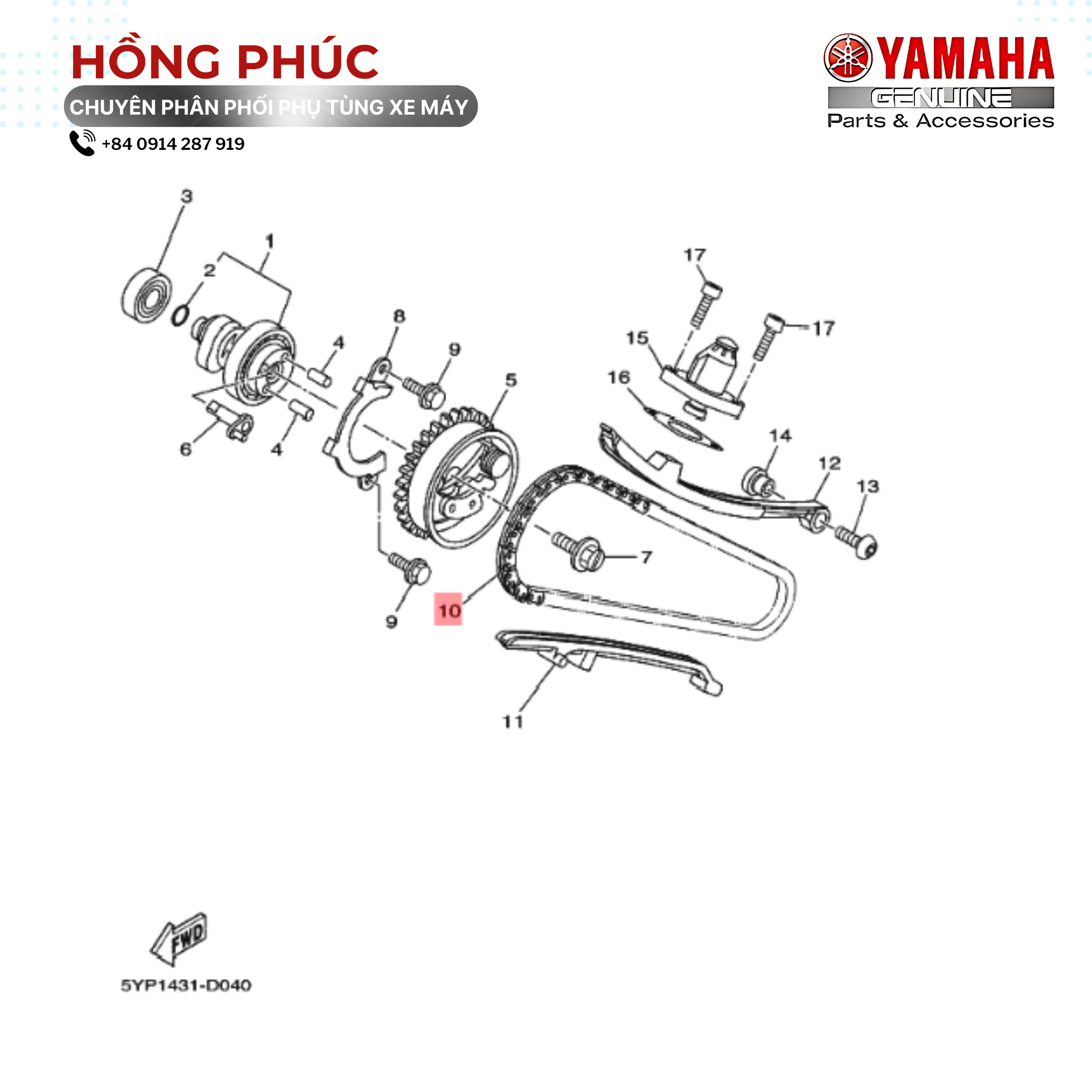 Xích Cam (KMC428 98L) - Dòng Xe: Exciter 135, NVX - Mã HH: 94568A809600 - ảnh thu nhỏ 2