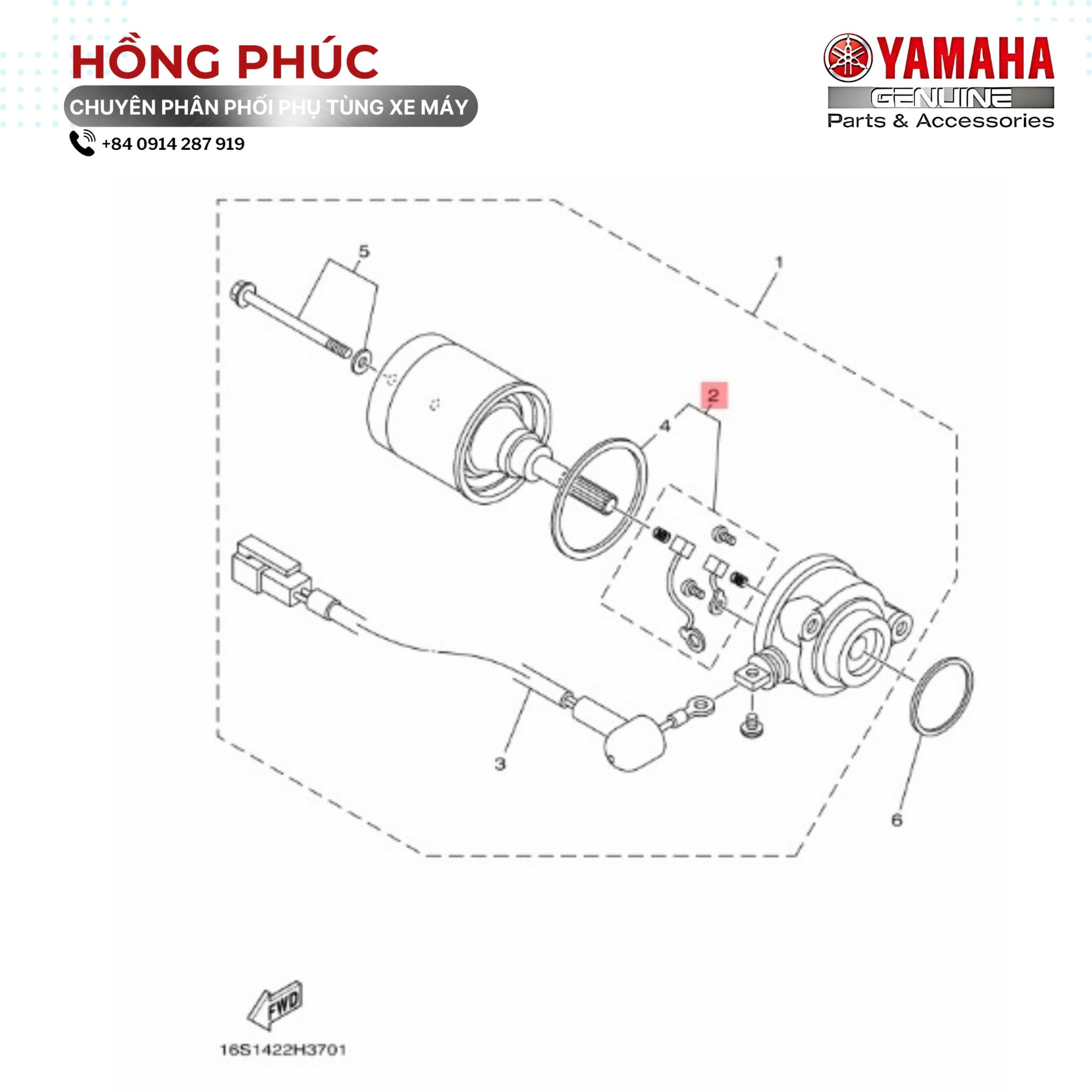 Bộ Chổi Than & Gioăng Củ Đề - Dòng Xe: Jupiter, Jupiter Fi, Sirius, Sirius Fi, Taurus, Exciter 135, Exciter 150 - Mã HH: 2BMWH18E0000 - ảnh thu nhỏ 2