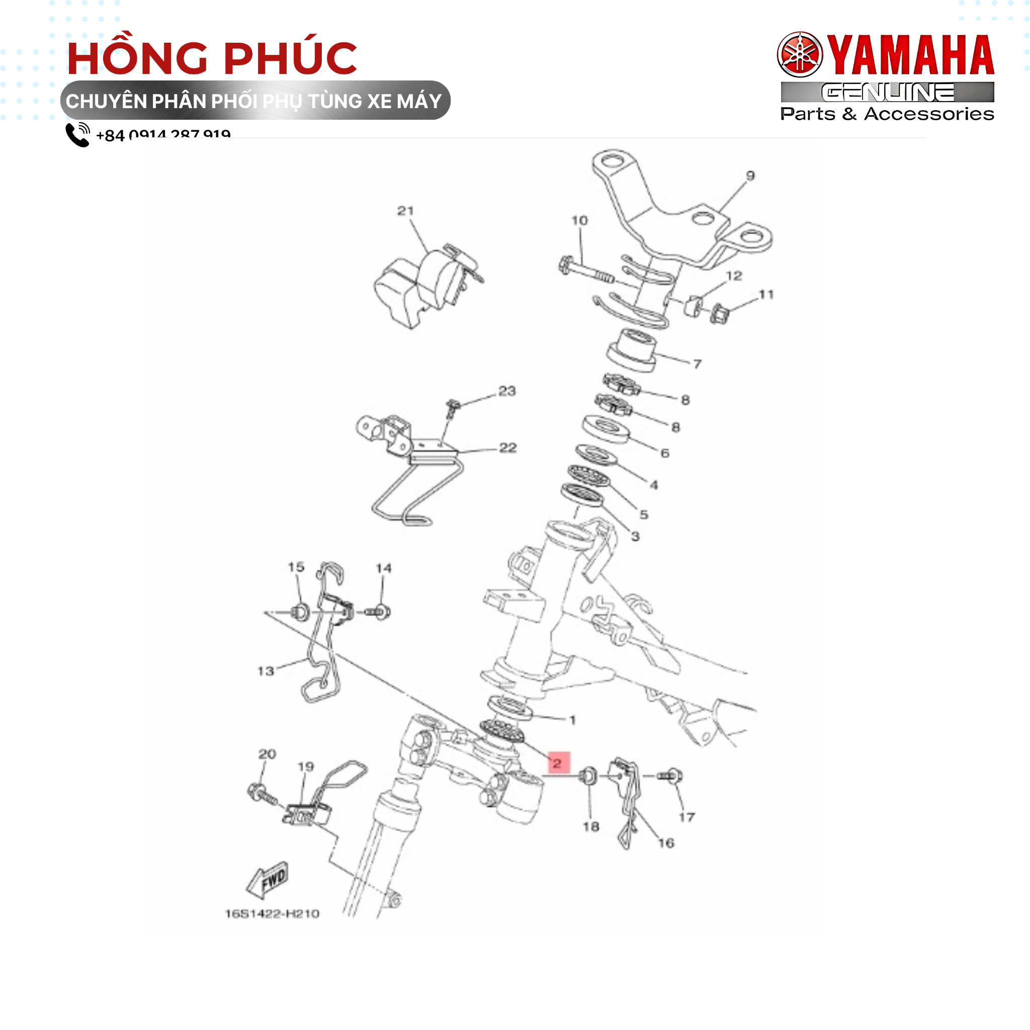 Bi Phuốc - Dòng Xe: Jupiter, Jupiter Fi, Sirius, Jupiter Fin, Sirius Fi, Taurus, Nouvo, Nozza, Exciter 135, Exciter 150, Exciter 155 - Mã HH: 156F341E0100 - ảnh thu nhỏ 2