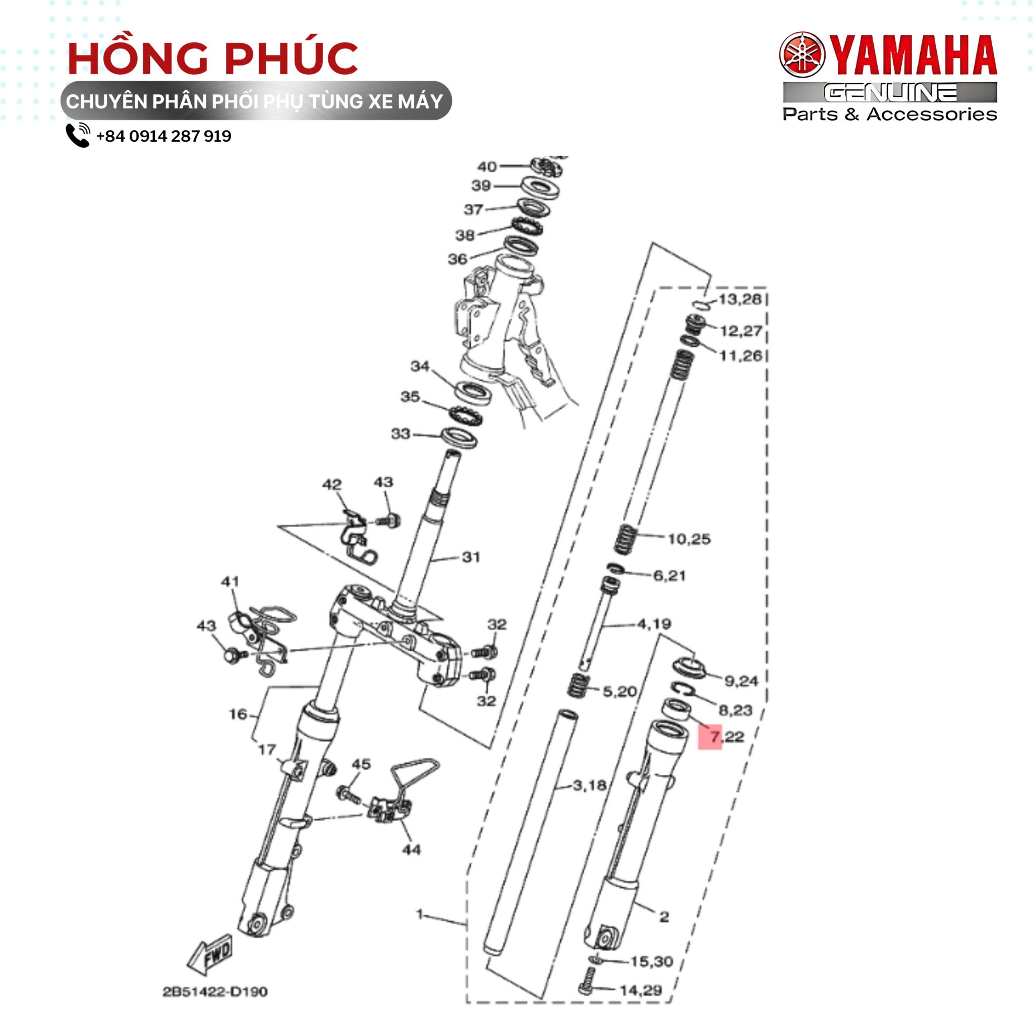Phớt Dầu Giảm Xóc - Dòng Xe: Jupiter, Jupiter Fi, Sirius, Mio, Sirius Fi, Taurus, Nouvo, Exciter 135, Exciter 150, Luvisa - Mã HH: 5VDF31450000 - ảnh thu nhỏ 2