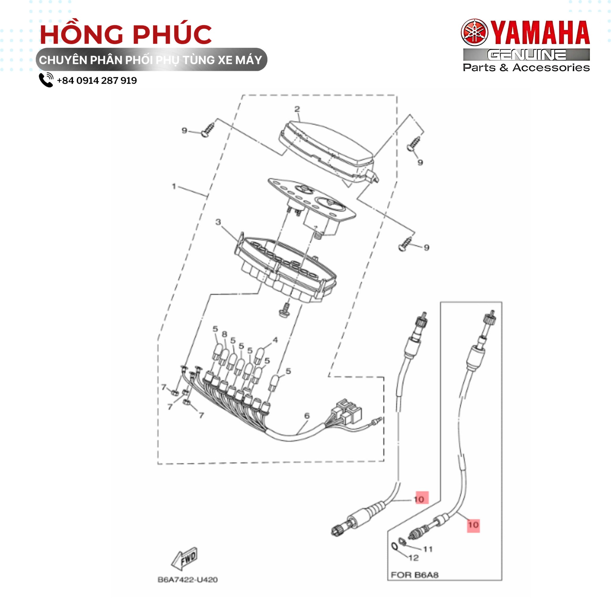 Dây KM - Dòng Xe: Jupiter, Sirius - Mã HH: B6AH35500000 - ảnh thu nhỏ 2